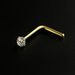 14K Gold Claw-Set Moissanite Stone L-bend Nose Stud - Monster Piercing