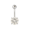 925 Sterling Silver Round Jewelled Non-Dangling Belly Button Ring