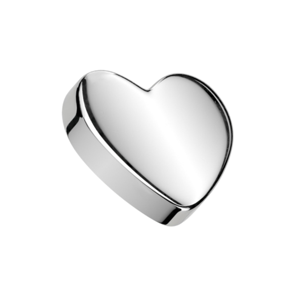 G23 Titanium Plain Heart ⁠Internally Threaded Tragus Top