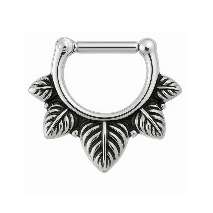 316L Surgical Steel Leaf Septum Clicker Ring