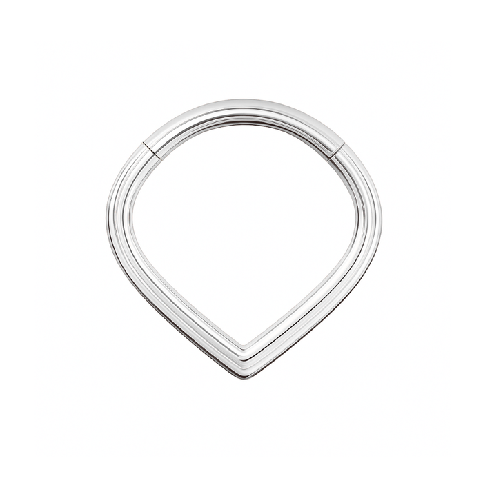 316L Surgical Steel V-Shape Hinged Segment Ring - Monster Piercing