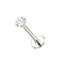 14K Gold Claw-Set CZ Threadless Flatback Stud