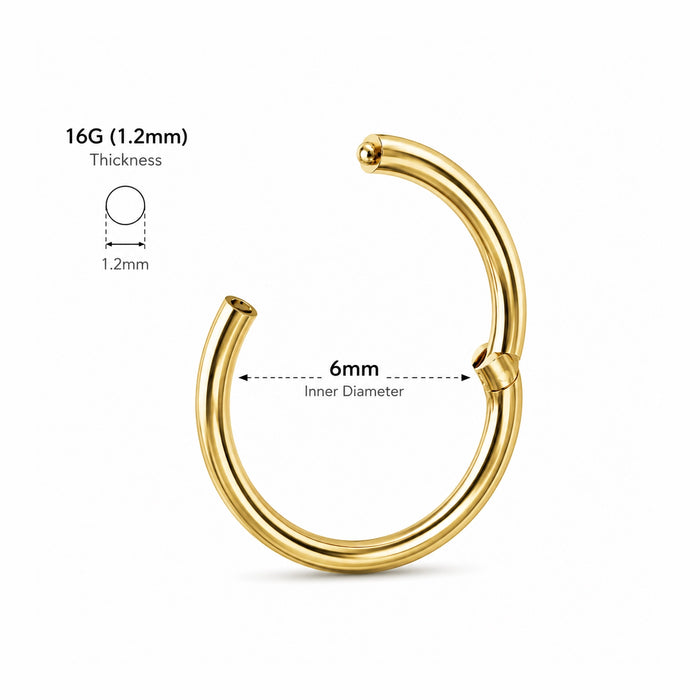 14K Gold Classic Hinged Segment Clicker Ring United Kingdom