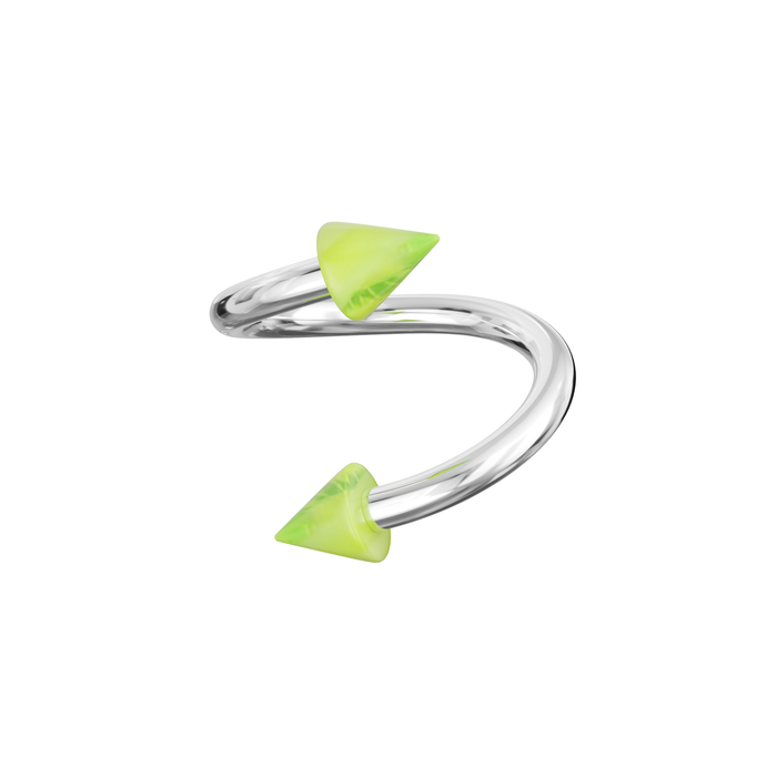 316L Surgical Steel Twisted Barbell With Glossy UV Cones (Pack of 10) - Monster Piercing