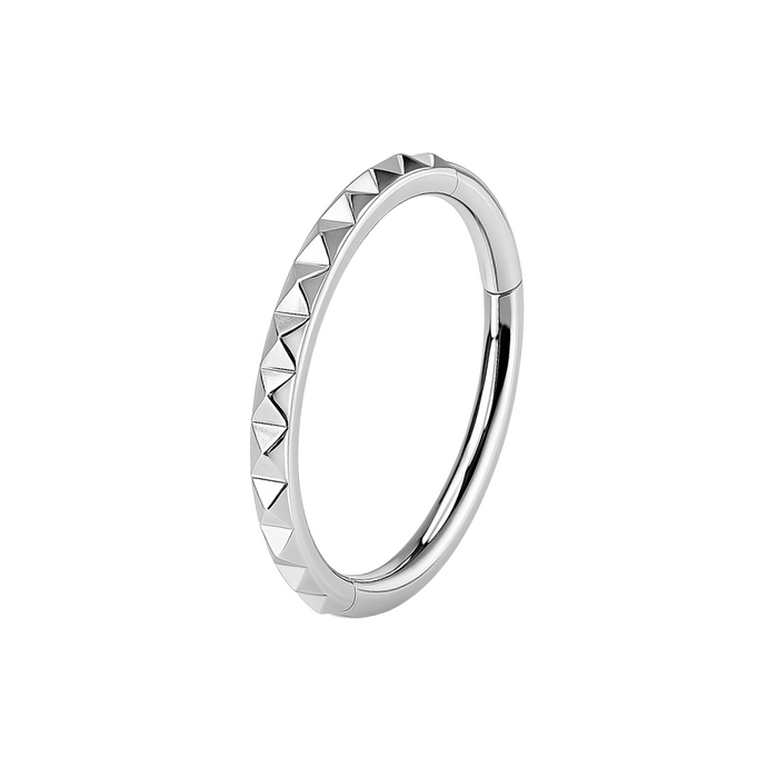 316L Surgical Steel Pyramid Cut Hinged Segment Clicker Ring