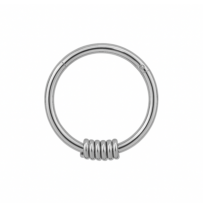 316L Surgical Steel Hinged Segment Ring with Spring - Monster Piercing