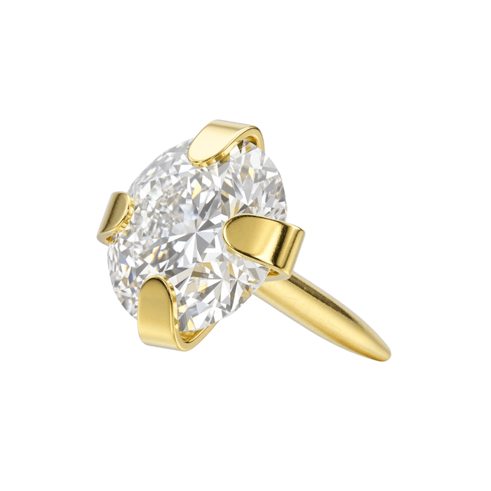 925 Sterling Silver Round CZ Jewelled Push-Fit Top