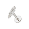316L Surgical Steel Simple Baguette CZ Jewelled Internally Threaded Flatback Stud
