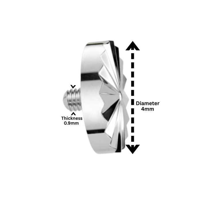 G23 Titanium Diamond Cut Round Tragus Top