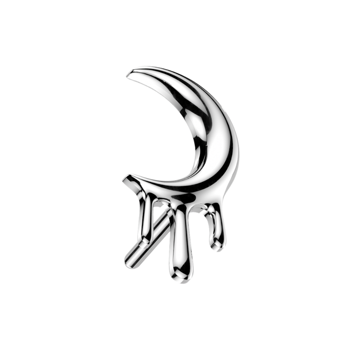 G23 Titanium Crescent Moon Drip Threadless Labret Accessory Top