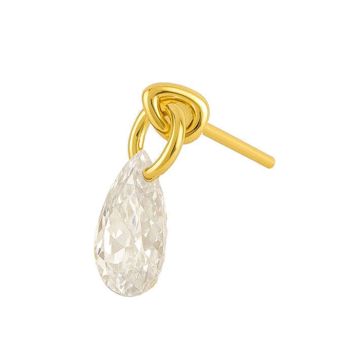 G23 Grade Titanium CZ Droplet Threadless Top