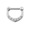 316L Surgical Steel Round Cubic Zirconia in Micro Setting Septum Clicker Ring