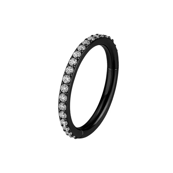 G23 Titanium Micro Setting CZ Stones in Hinged Segment Clicker Ring