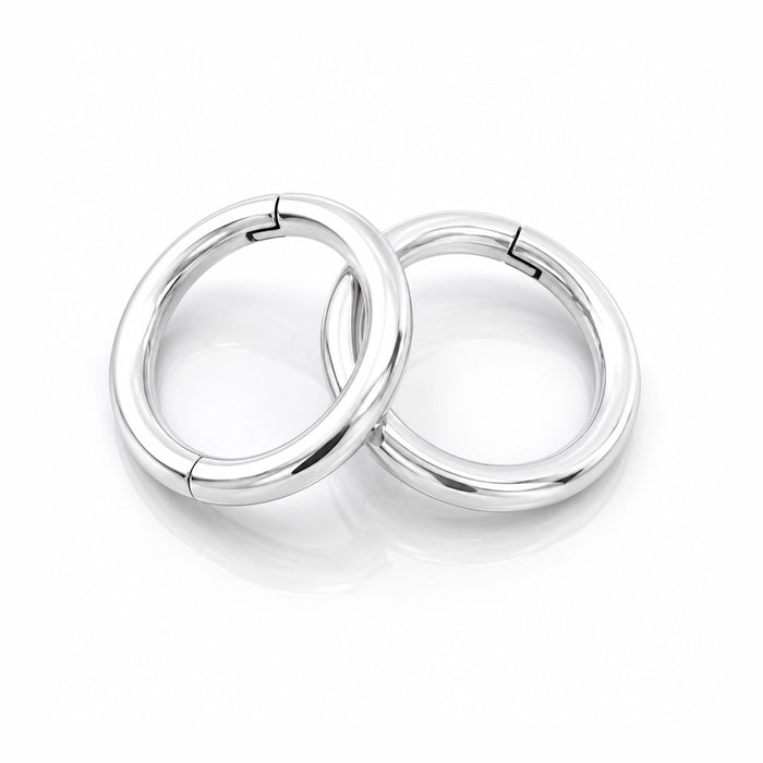 925 Sterling Silver Classic Hinged Clicker Earrings Pair