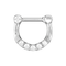 316L Surgical Steel Five Pronged Clear CZs Septum Piercing Clicker Ring