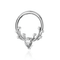 316L Surgical Steel CZ Jewelled Antler Hinged Segment Clicker Ring