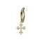 316L Surgical Steel CZ Cross Dangle Reverse Curved Belly Button Ring