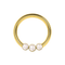 316L Surgical Steel Triple Pearl Studded Segment Clicker Ring