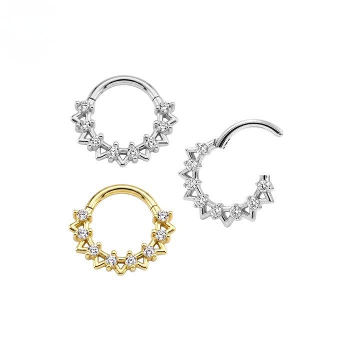 G23 Titanium Sunray CZ Hinged Segment Clicker