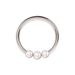 316L Surgical Steel Triple Pearl Studded Segment Clicker Ring - Monster Piercing