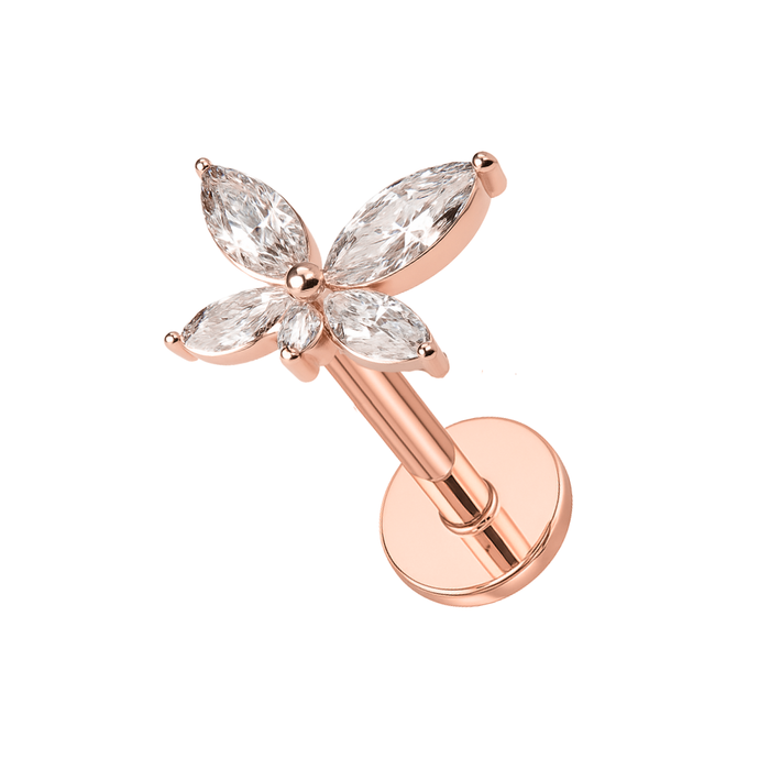 316L Surgical Steel CZ Jewelled Butterfly Cartilage Ear Stud