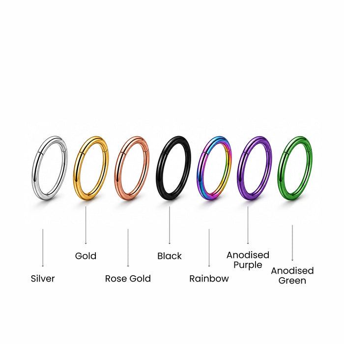 316L Surgical Steel 16G Hinged Segment Clicker Ring