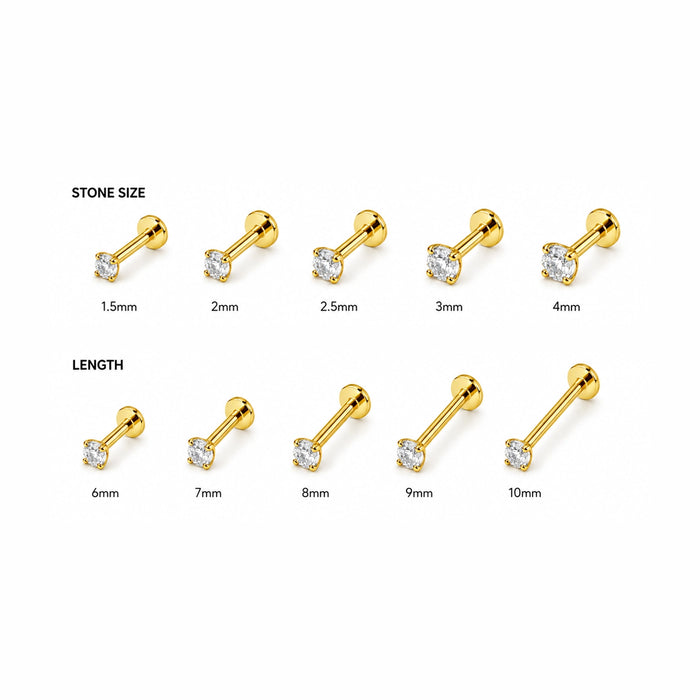 14K Gold with Lab Grown Diamond Jewelled Push Fit Top
