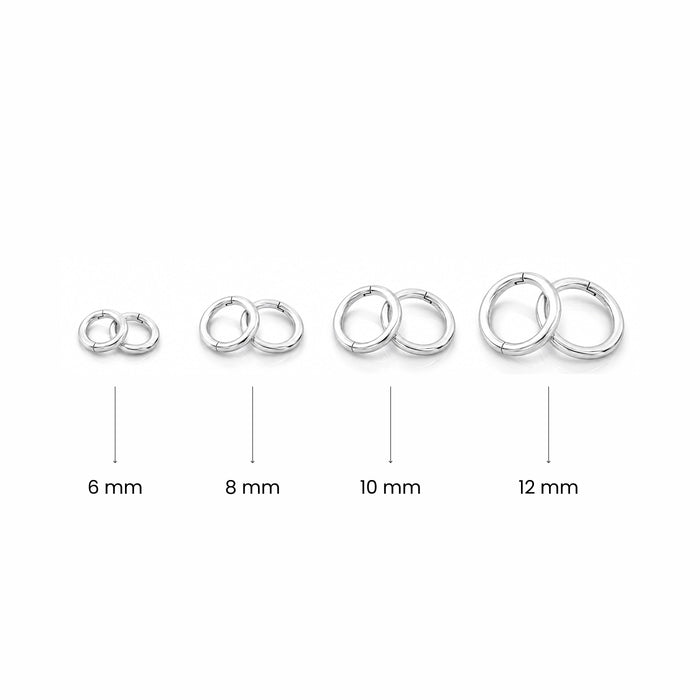 925 Sterling Silver Classic Hinged Clicker Earrings Pair