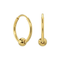 316L Surgical Steel Hinged Sleeper Earrings Hoops with Bead Ball