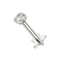 925 Sterling Silver Round CZ Jewelled Internally Threaded top with Star Base Labret