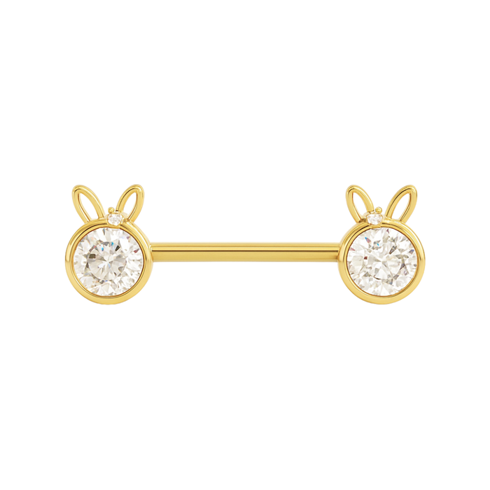 316L Surgical Steel Jewelled Bunny Nipple Bar