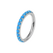 316L Surgical Steel Inlaid Opal Hinged Clicker Segment Ring - Monster Piercing