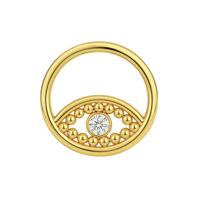 316L Surgical Steel Cubic Zirconia Jewelled Eye Hinged Segment Clicker Ring - Monster Piercing