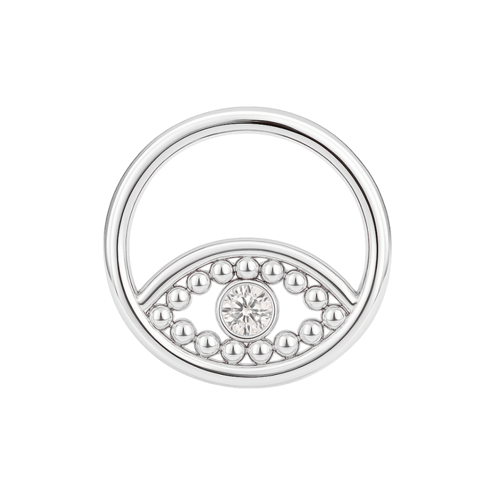 316L Surgical Steel Cubic Zirconia Jewelled Eye Hinged Segment Clicker Ring - Monster Piercing