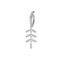 316L Surgical Steel CZ Leaf Cascade Dangle Reverse Curved Belly Button Ring
