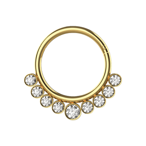 316L Surgical Steel and CZ Stones in Bezel Set Hinged Segment Ring