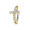 316L Surgical Steel CZ Cross Reverse Curved Belly Button Ring