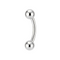 316L Surgical Steel Externally Threaded Ball End Curved Bar