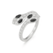 316L Surgical Steel CZ Jewelled Double Headed Snake Hinged Segment Clicker