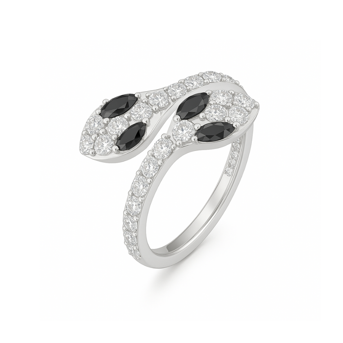 316L Surgical Steel CZ Jewelled Double Headed Snake Hinged Segment Clicker