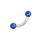 316L Surgical Steel Curved Bar with Random UV Ball (Pack of 10)