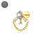 G23 Titanium CZ Jewelled with Chain Fancy Design Thread-less Push-Fit With Flatback Stud