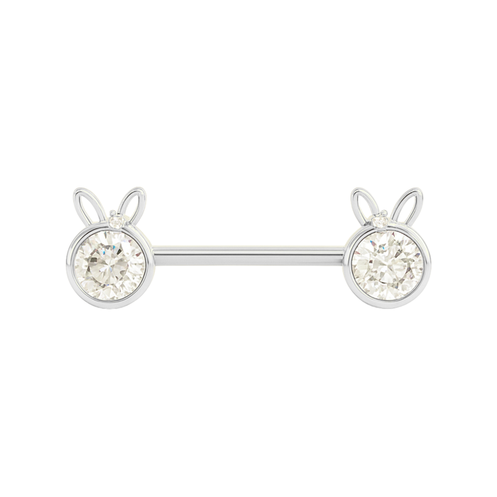 316L Surgical Steel Jewelled Bunny Nipple Bar