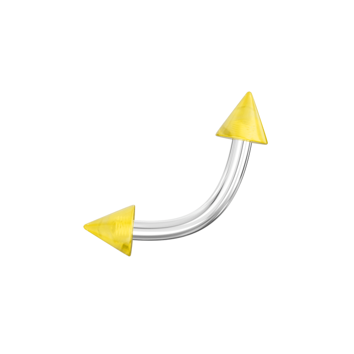 thumbnail image 2 of 16g G23 Titanium Spike Curved Barbell Eyebrow Ring – 5/16" Or 3/8" Length 2 of 3