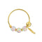 14K Gold Opal Stones & Leaf Hoop Nose Ring