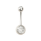 G23 Titanium Double CZ Jewelled Banana Belly Ring