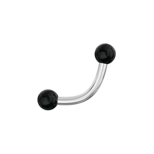 316L Surgical Steel Curved Bar with Basic UV Balls (Pack of 10)