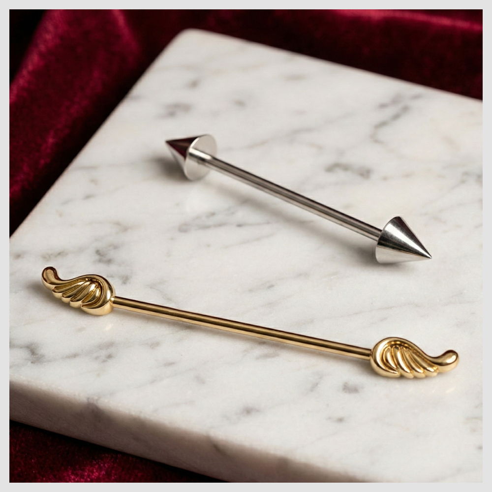 Gold winged barbell