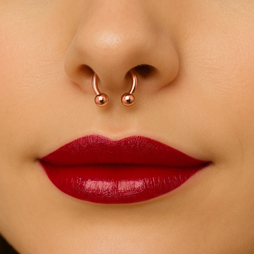 316L Surgical Steel With Rose Gold PVD Horseshoe - Monster Piercing