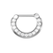 316L Surgical Steel 5 Round Cubic Zirconia Paved Septum Clicker Ring